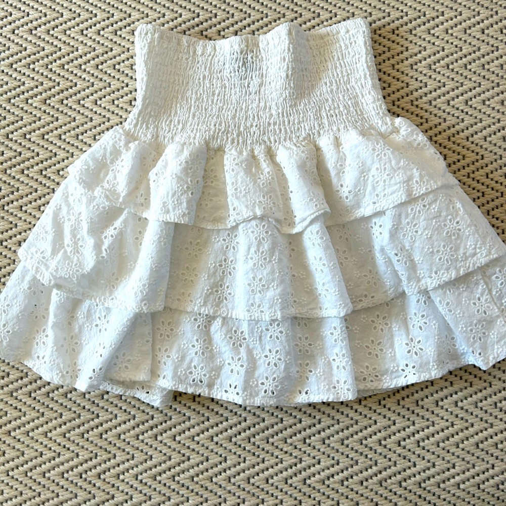 AQUA love shack fancy style white girls skirts